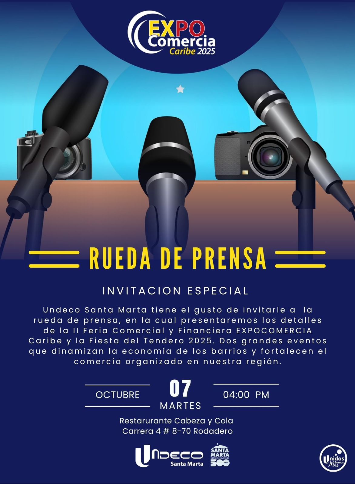 Undeco Santa Marta lanza en rueda de prensa “Expocomercia 2025” y la original fiesta del tendero y el comerciante.