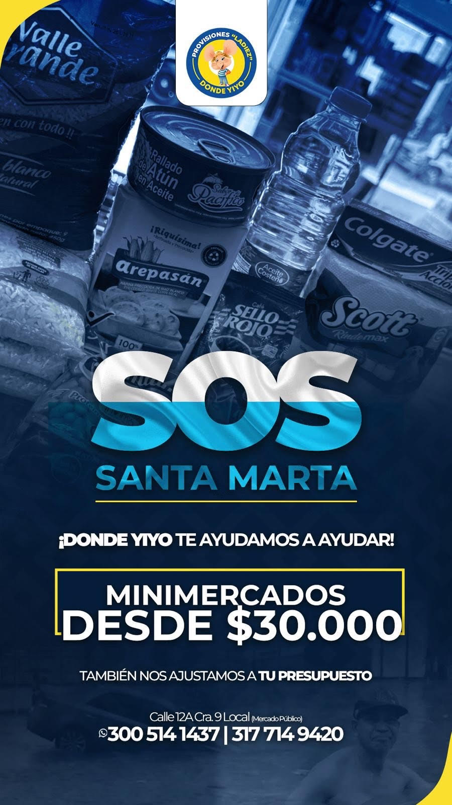 Provisiones la Diez Donde Yiyo siempre solidarios con los samarios.