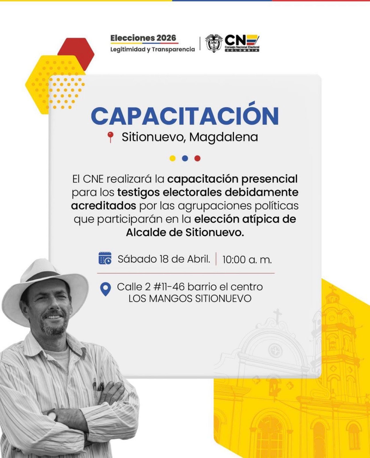 CNE capacitará a más de 220 testigos que vigilarán elecciones atípicas en Sitionuevo